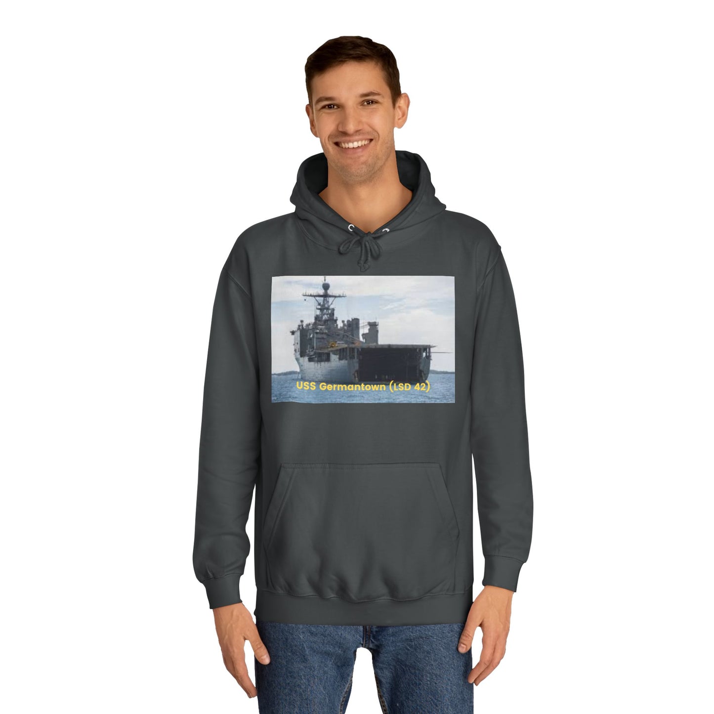 USS Germantown (LSD 42) Navy POD Smileandlaughtees  Unisex College Hoodie