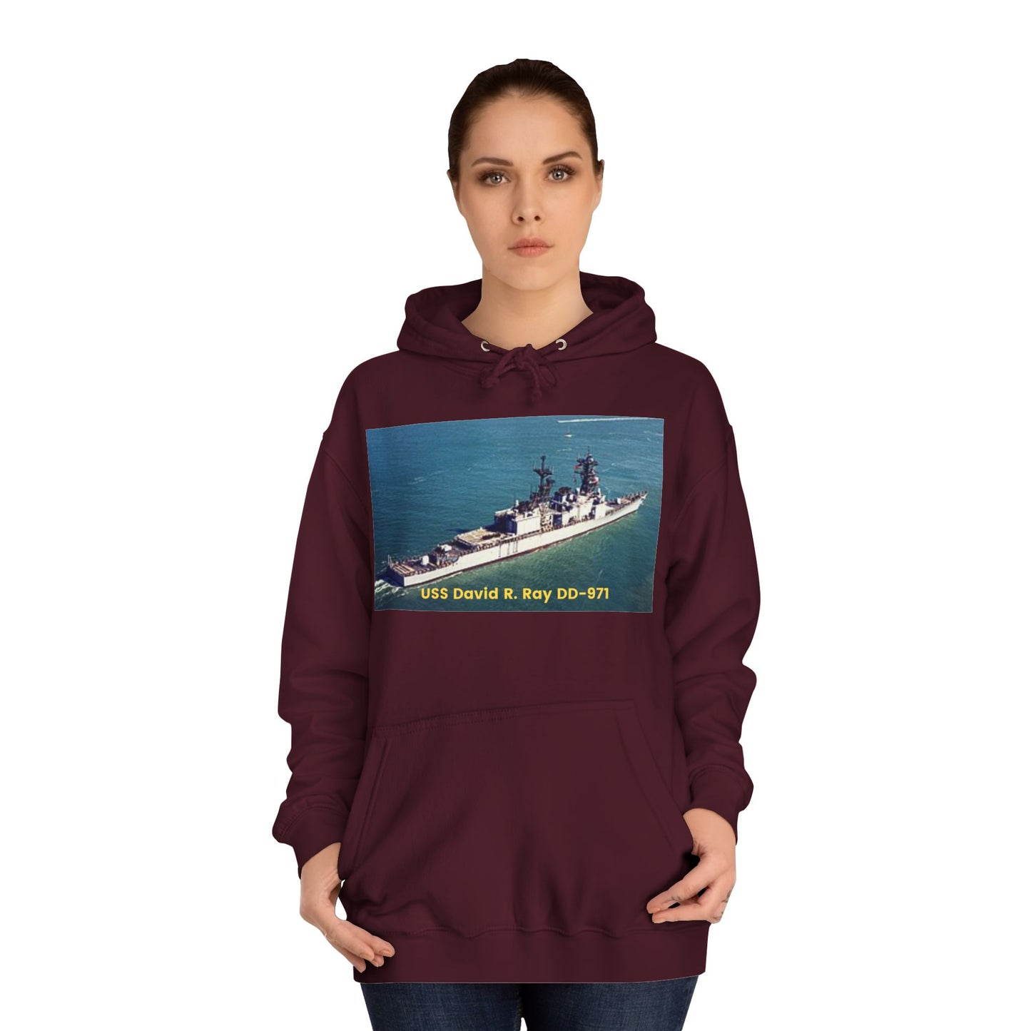 USS David R. Ray DD-971 Navy POD Smileandlaughtees Unisex College Hoodie