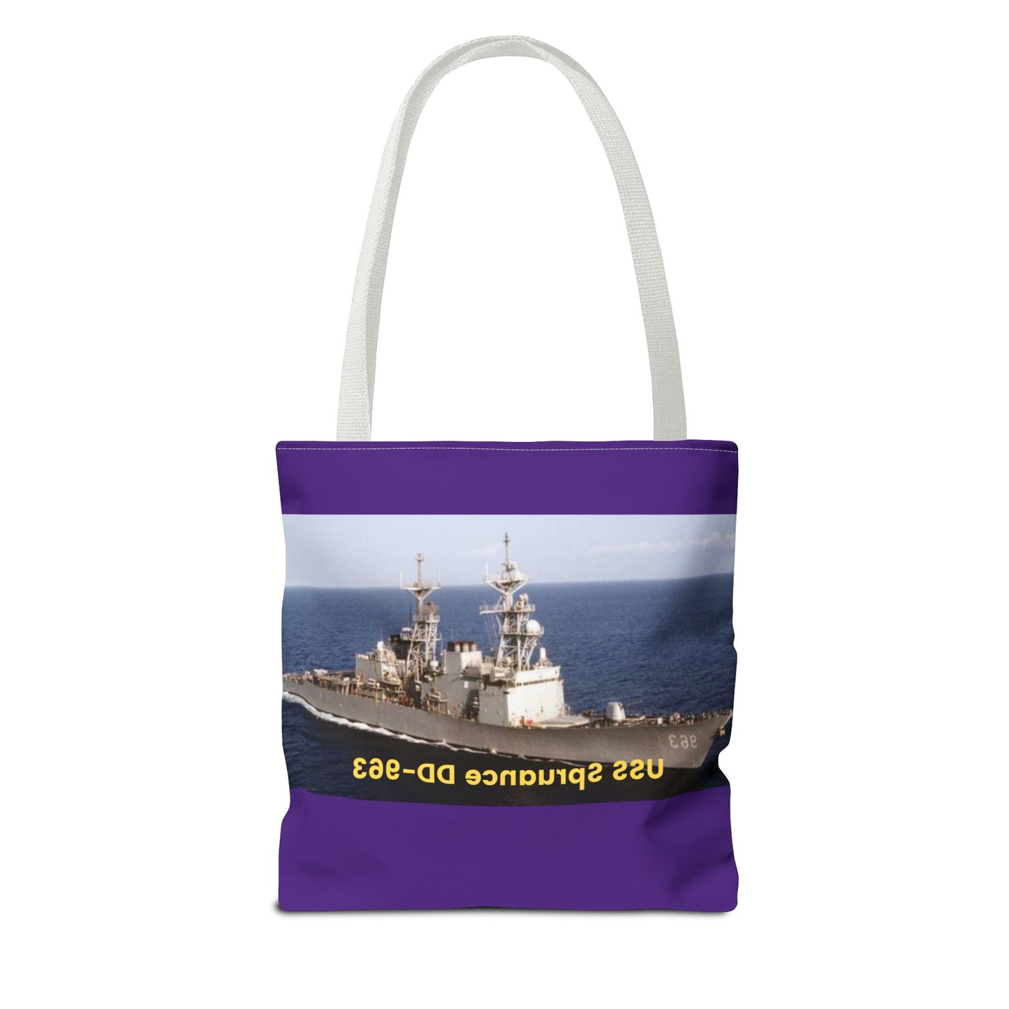 USS Spruance DD-963 Navy POD Smileandlaughtees Tote Bag (AOP)