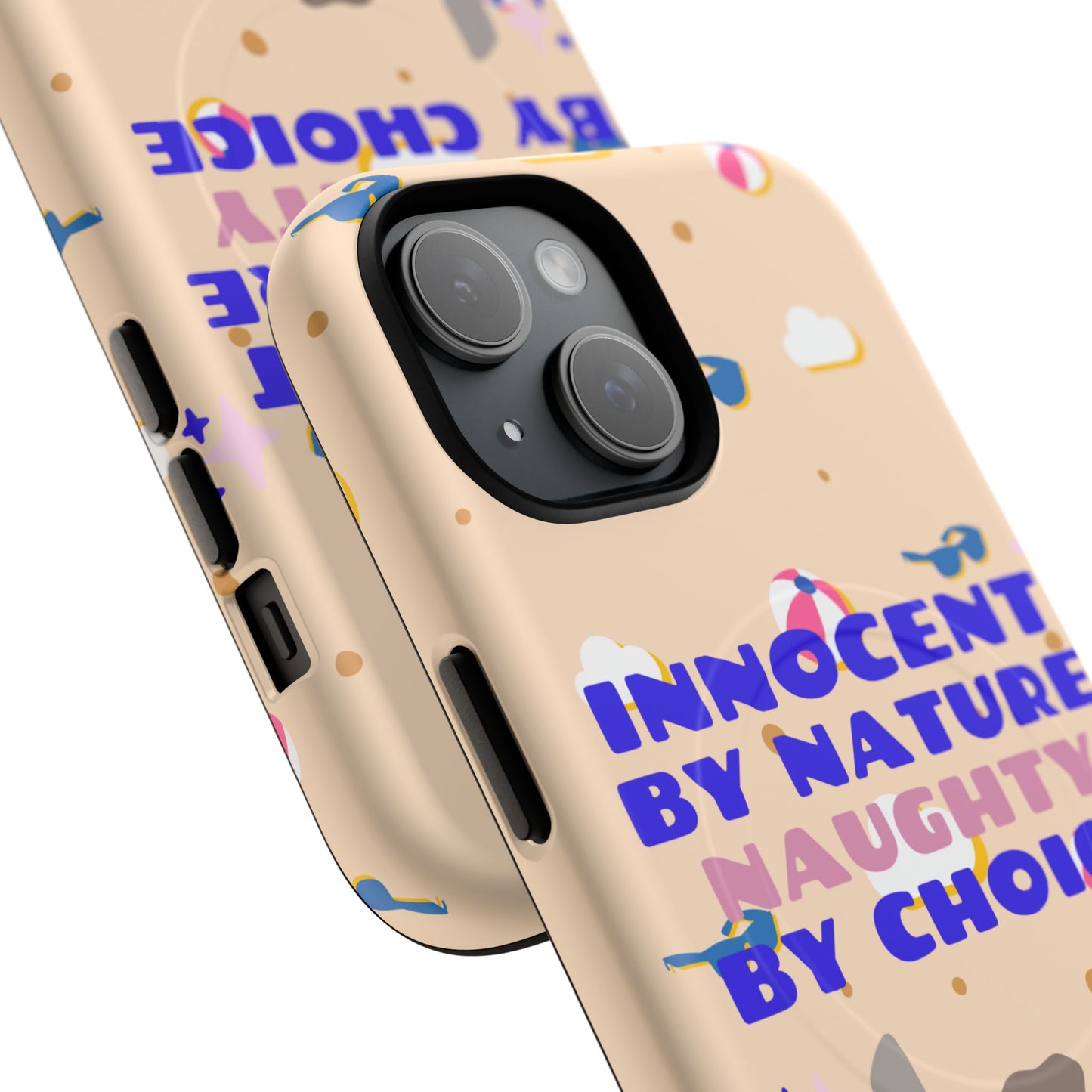 Innocent By Nature Naughty By Choice SmileandLaughTees Tough Magnetic Phone Case