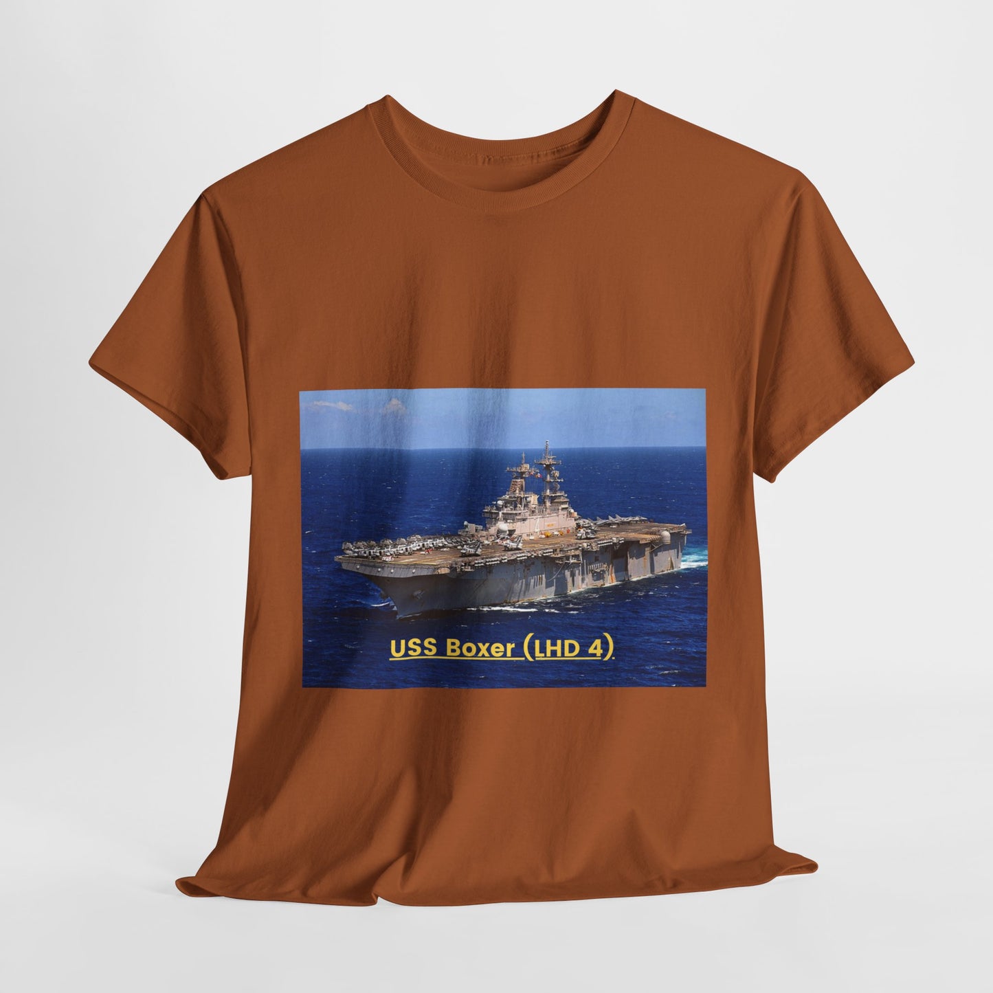 USS Boxer (LHD 4) Navy POD Smileandlaughtees Unisex Heavy Cotton Tee T-Shirt