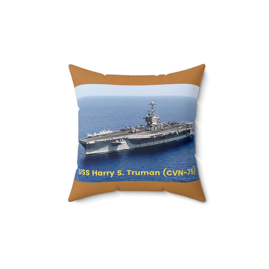 USS Harry S. Truman (CVN-75) Navy POD Smileandlaughtees Spun Polyester Square Pillow