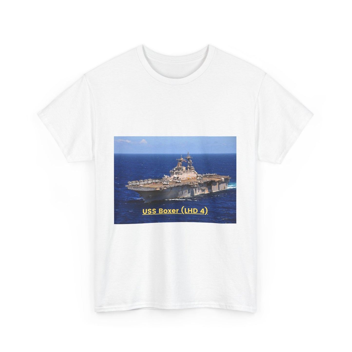 USS Boxer (LHD 4) Navy POD Smileandlaughtees Unisex Heavy Cotton Tee T-Shirt