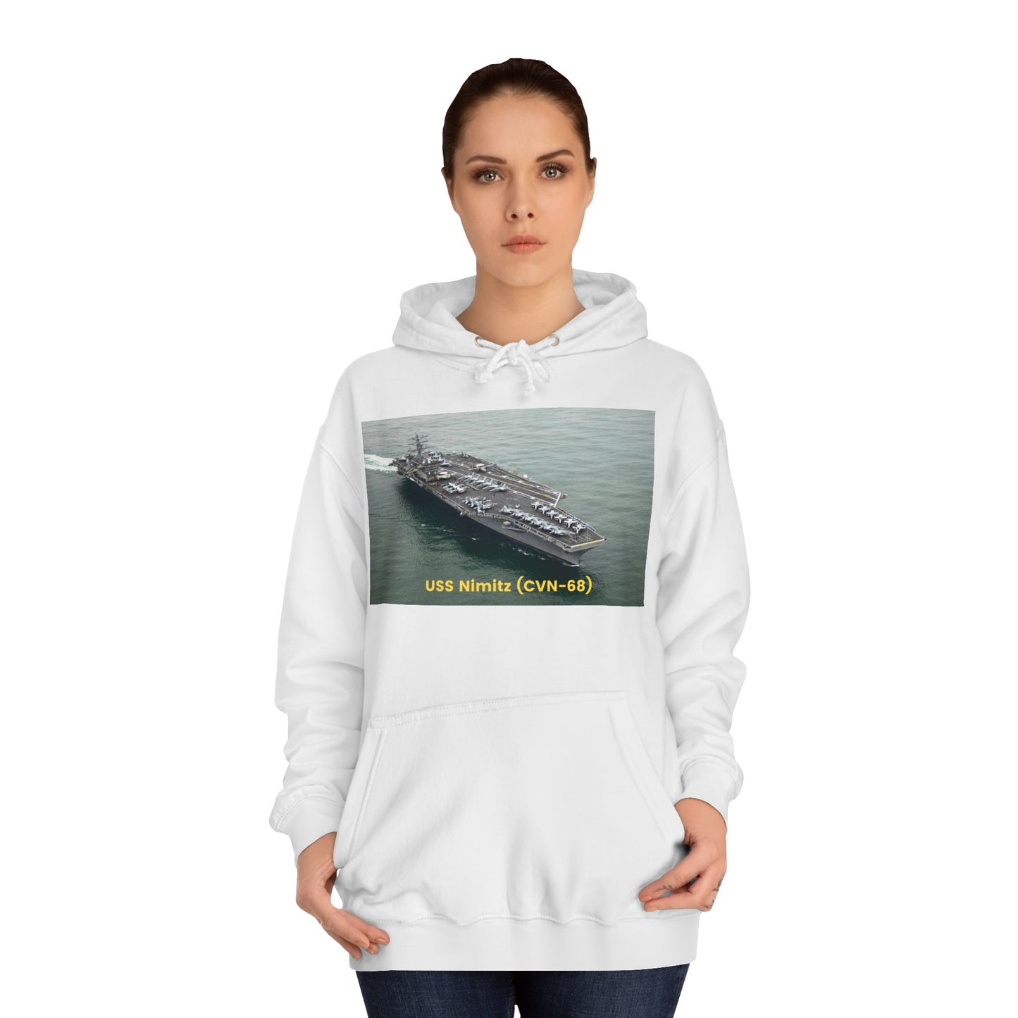 USS Nimitz (CVN-68) Navy POD Smileandlaughtees Unisex College Hoodie