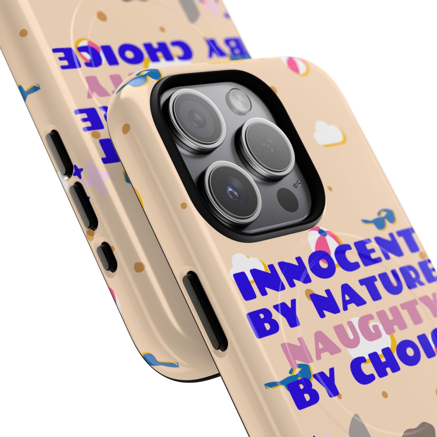 Innocent By Nature Naughty By Choice SmileandLaughTees Tough Magnetic Phone Case