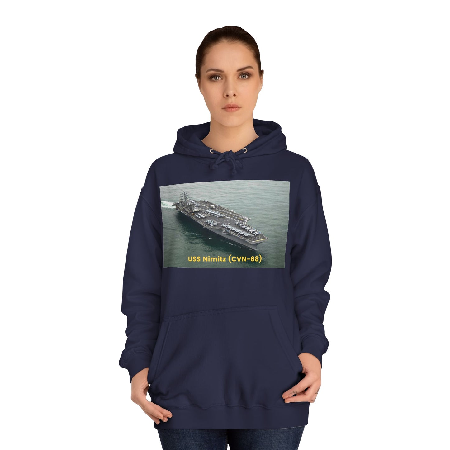 USS Nimitz (CVN-68) Navy POD Smileandlaughtees Unisex College Hoodie