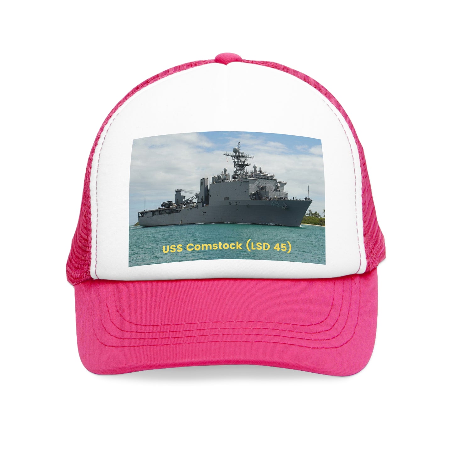 USS Comstock (LSD 45) Navy POD Smileandlaughtees Mesh Cap