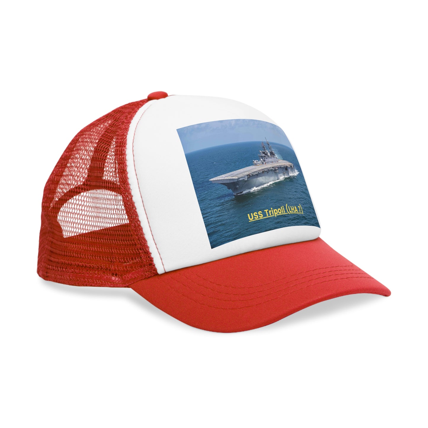 USS Tripoli (LHA 7) Navy POD Smileandlaughtees Mesh Cap