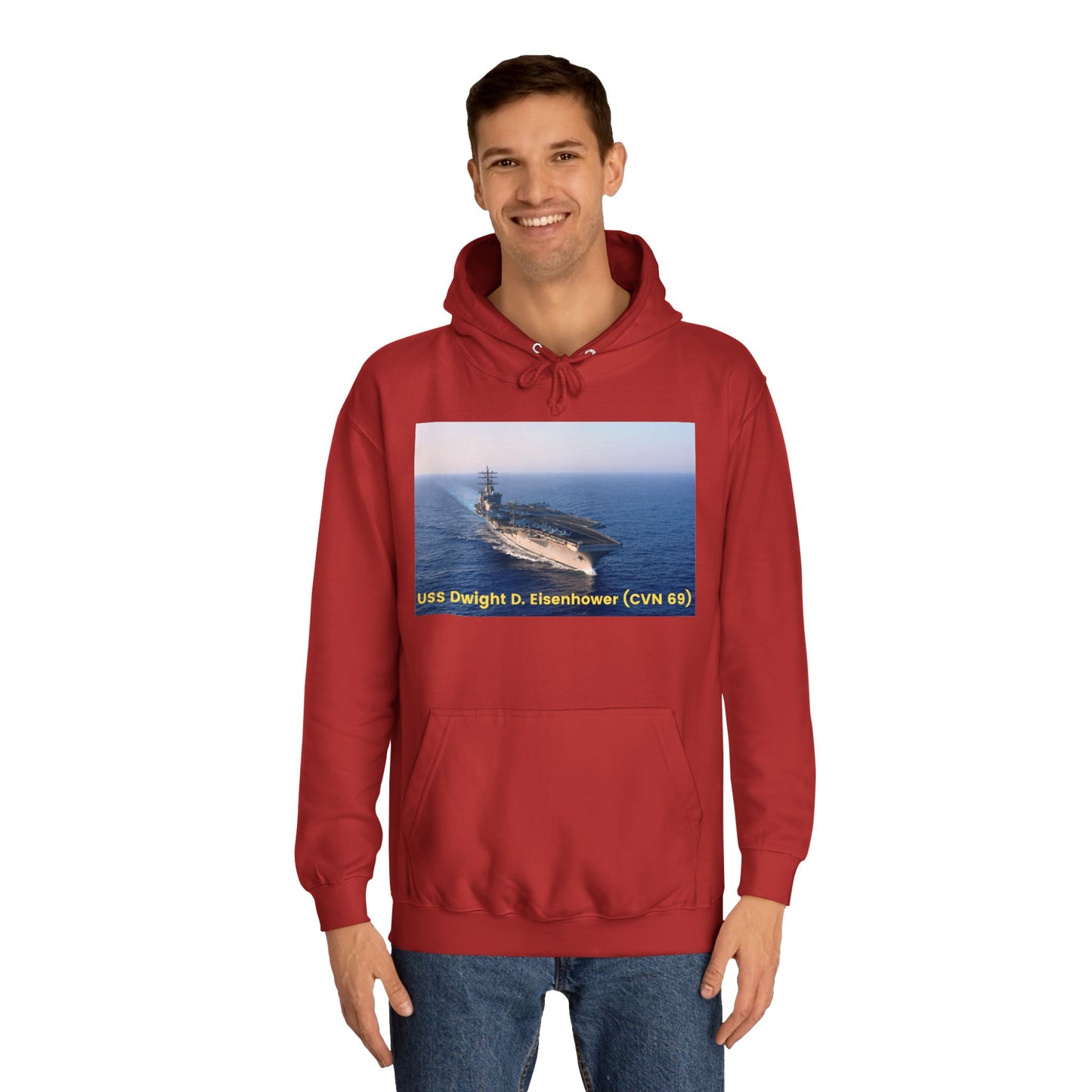 USS Dwight D. Eisenhower (CVN 69) Navy POD Smileandlaughtees Unisex College Hoodie