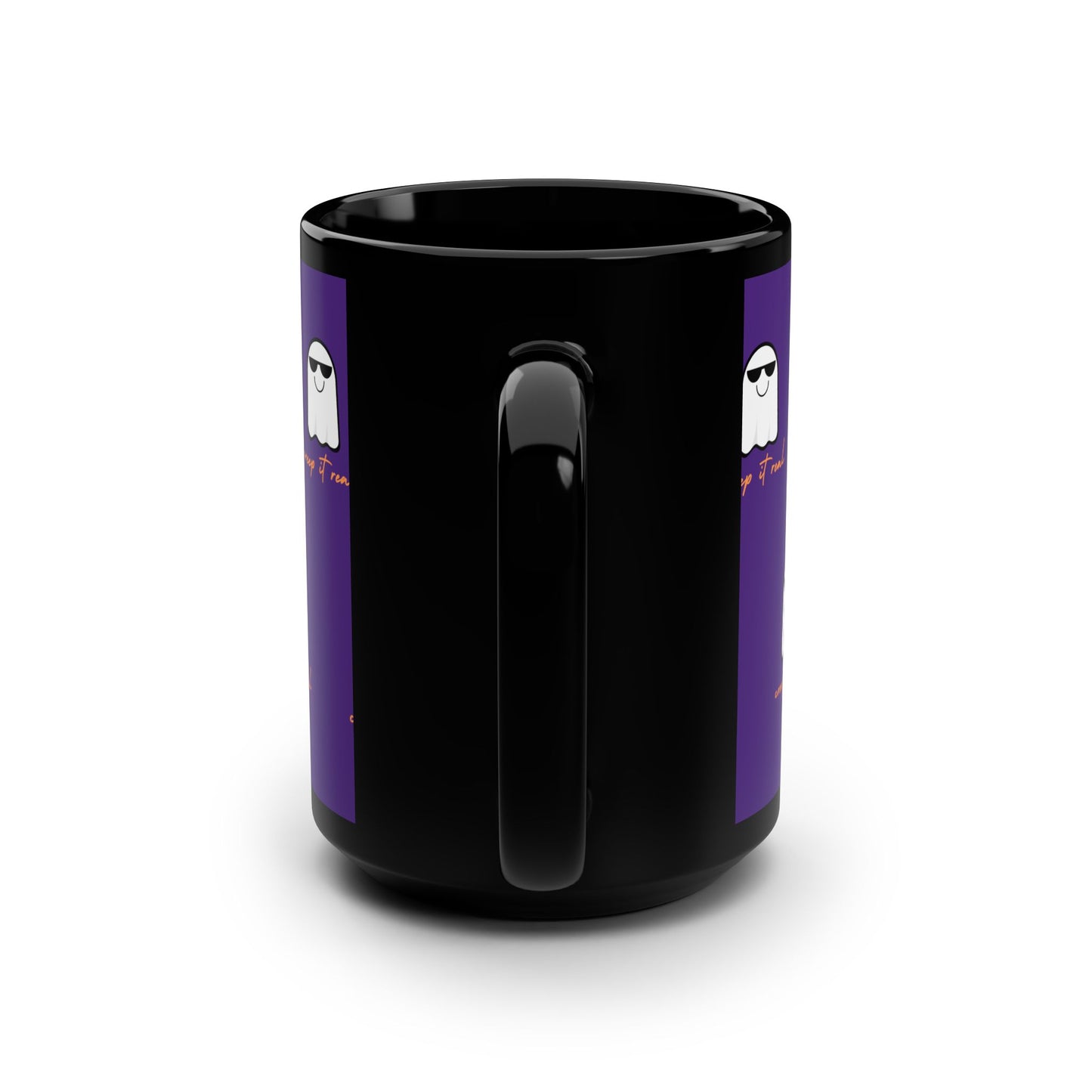 Creep It Real SmileandLaughTees Black Mug, 15oz