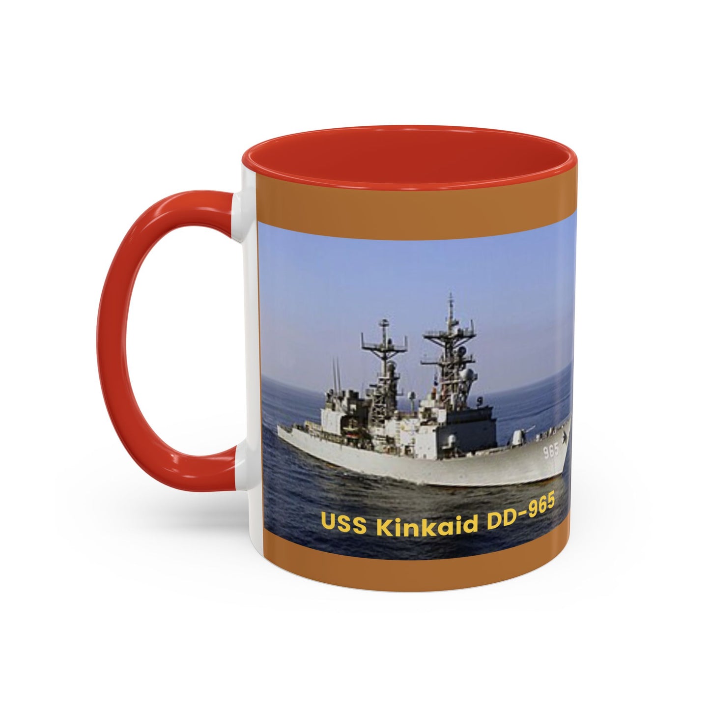 USS Kinkaid DD-965 Navy POD Smileandlaughtees Accent Coffee Mug (11, 15oz)