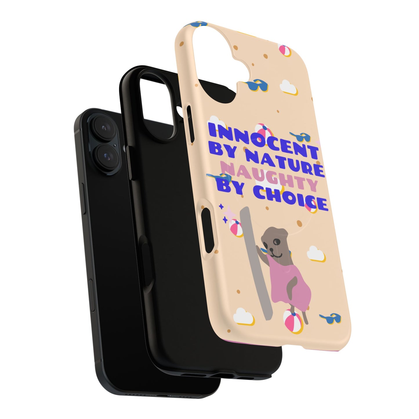 Innocent By Nature Naughty By Choice SmileandLaughTees Tough Magnetic Phone Case