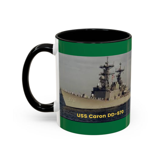 USS Caron DD-970 Navy POD Smileandlaughtees Accent Coffee Mug (11, 15oz)