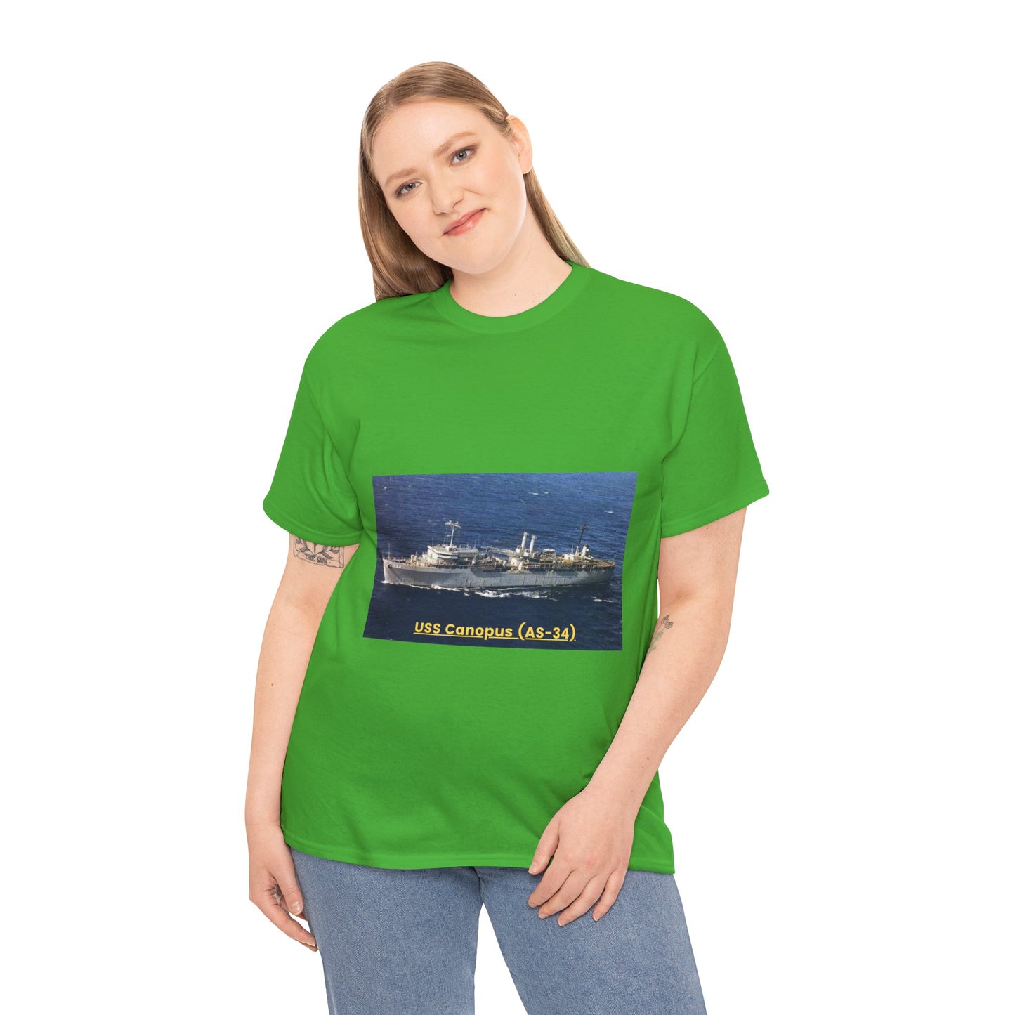 USS Canopus (AS-34) Navy POD Smileandlaughtees Unisex Heavy Cotton Tee T-Shirt