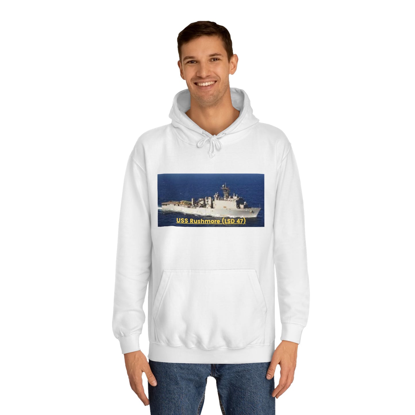 USS Rushmore (LSD 47) Navy POD Smileandlaughtees Unisex College Hoodie