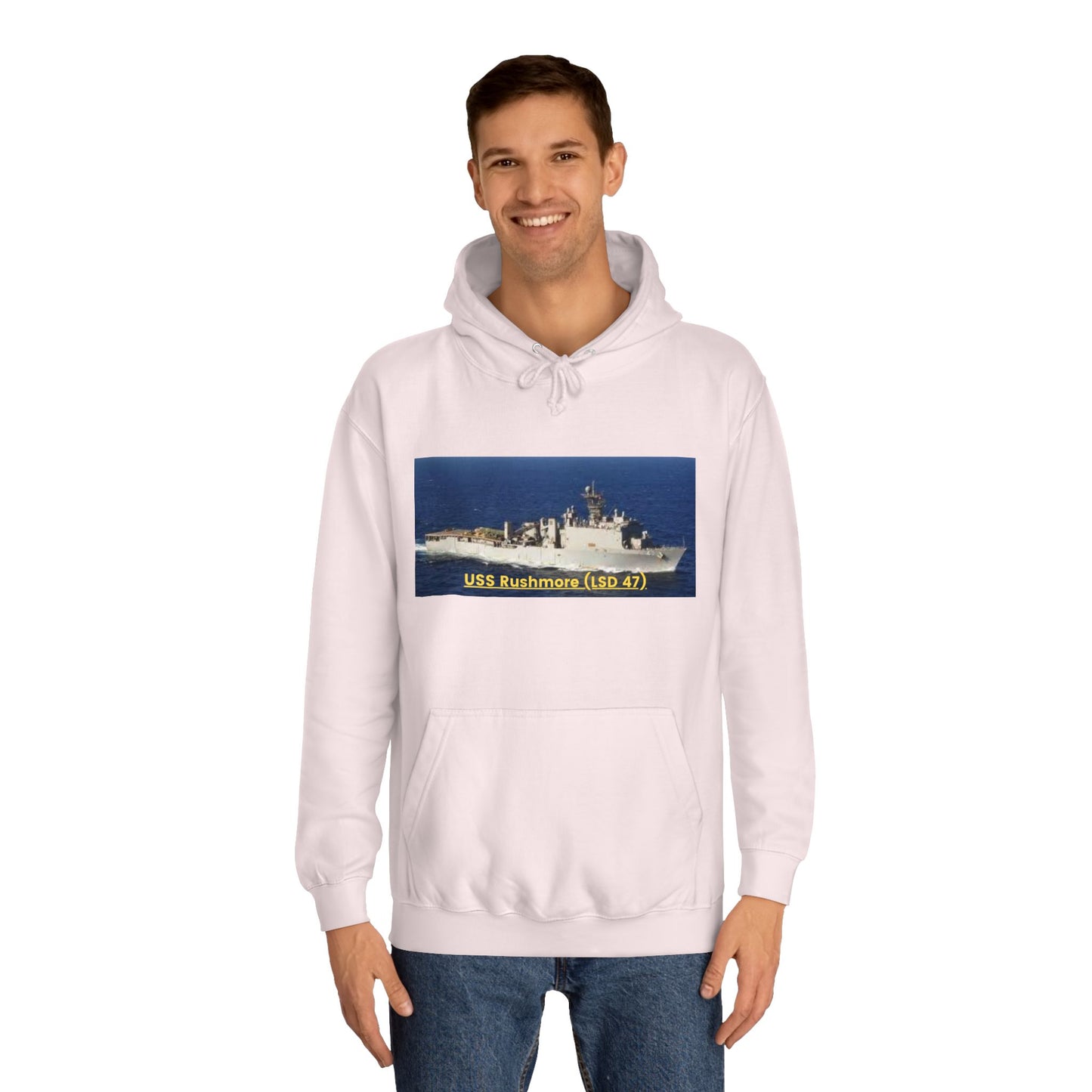 USS Rushmore (LSD 47) Navy POD Smileandlaughtees Unisex College Hoodie