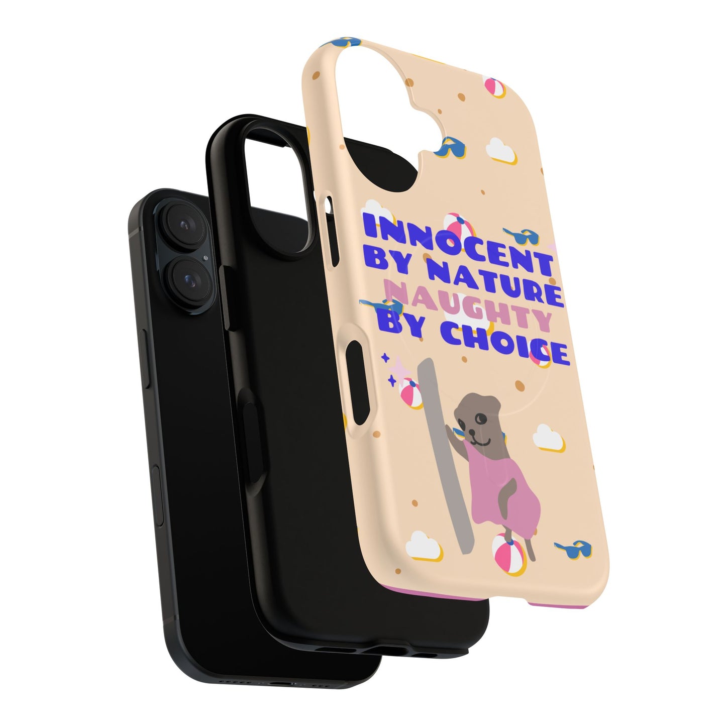 Innocent By Nature Naughty By Choice SmileandLaughTees Tough Magnetic Phone Case