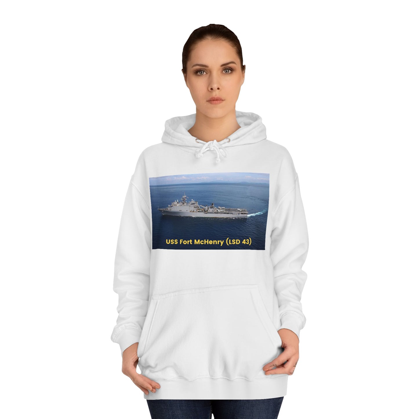 USS Fort McHenry (LSD 43) Navy POD Smileandlaughtees Unisex College Hoodie