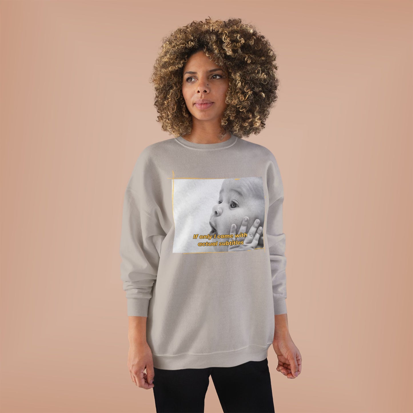 If Only I came With Actual Subtitles SmileandLaughTees Unisex EcoSmart® Crewneck Sweatshirt