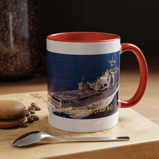 USS Oak Hill (LSD 51) Navy POD Smileandlaughtees Accent Coffee Mug (11, 15oz)