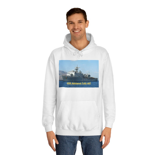 USS Ashland (LSD 48) Navy POD Smileandlaughtees Unisex College Hoodie