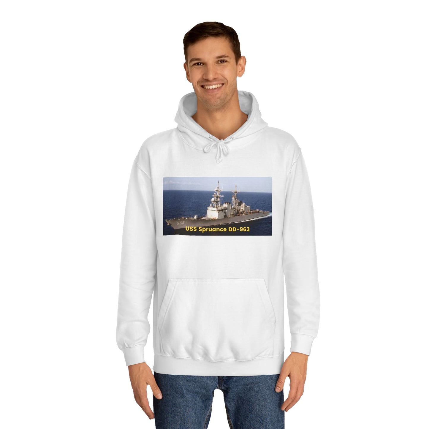 USS Spruance DD-963 Navy POD Smileandlaughtees Unisex College Hoodie