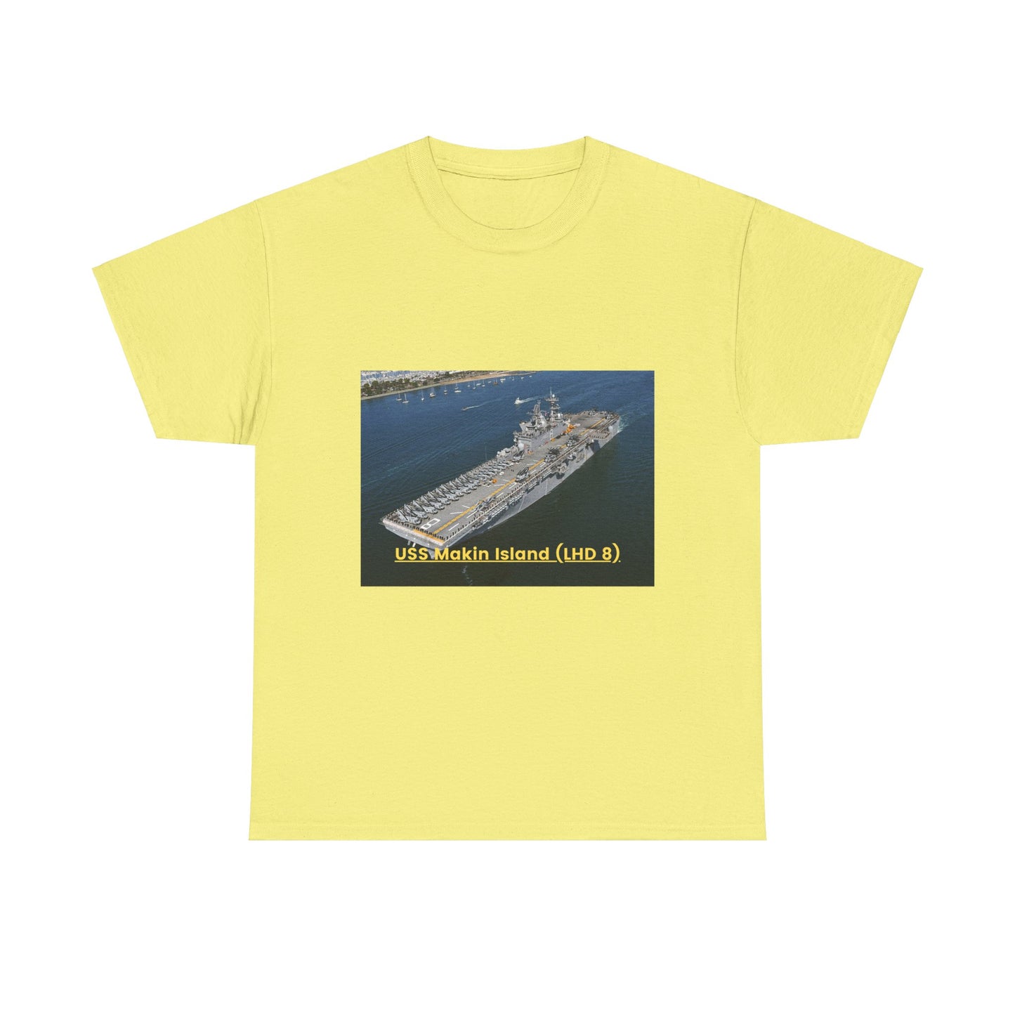 USS Makin Island (LHD 8) Navy POD Smileandlaughtees Unisex Heavy Cotton Tee T-Shirt