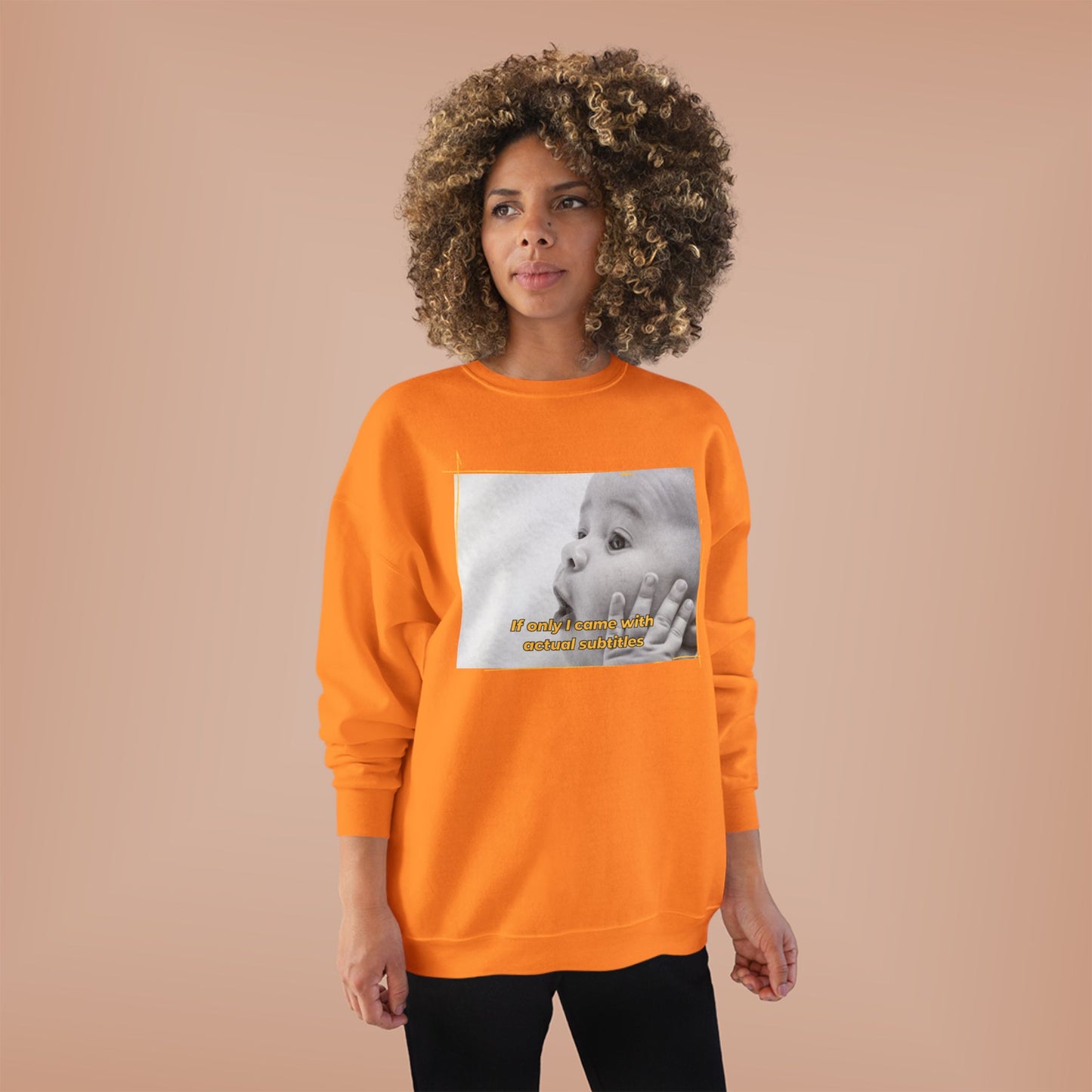 If Only I came With Actual Subtitles SmileandLaughTees Unisex EcoSmart® Crewneck Sweatshirt