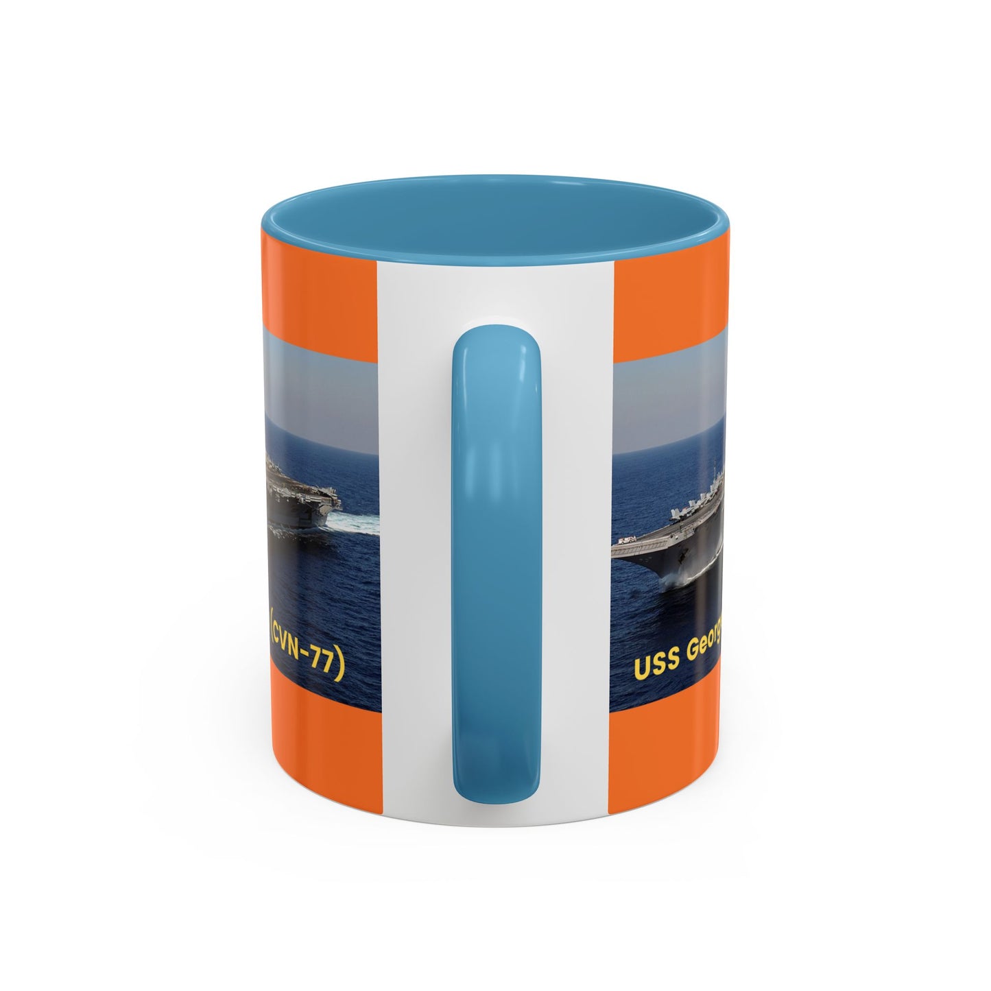 USS George W. Bush (CVN-77) Navy POD Smileandlaughtees Accent Coffee Mug (11, 15oz)