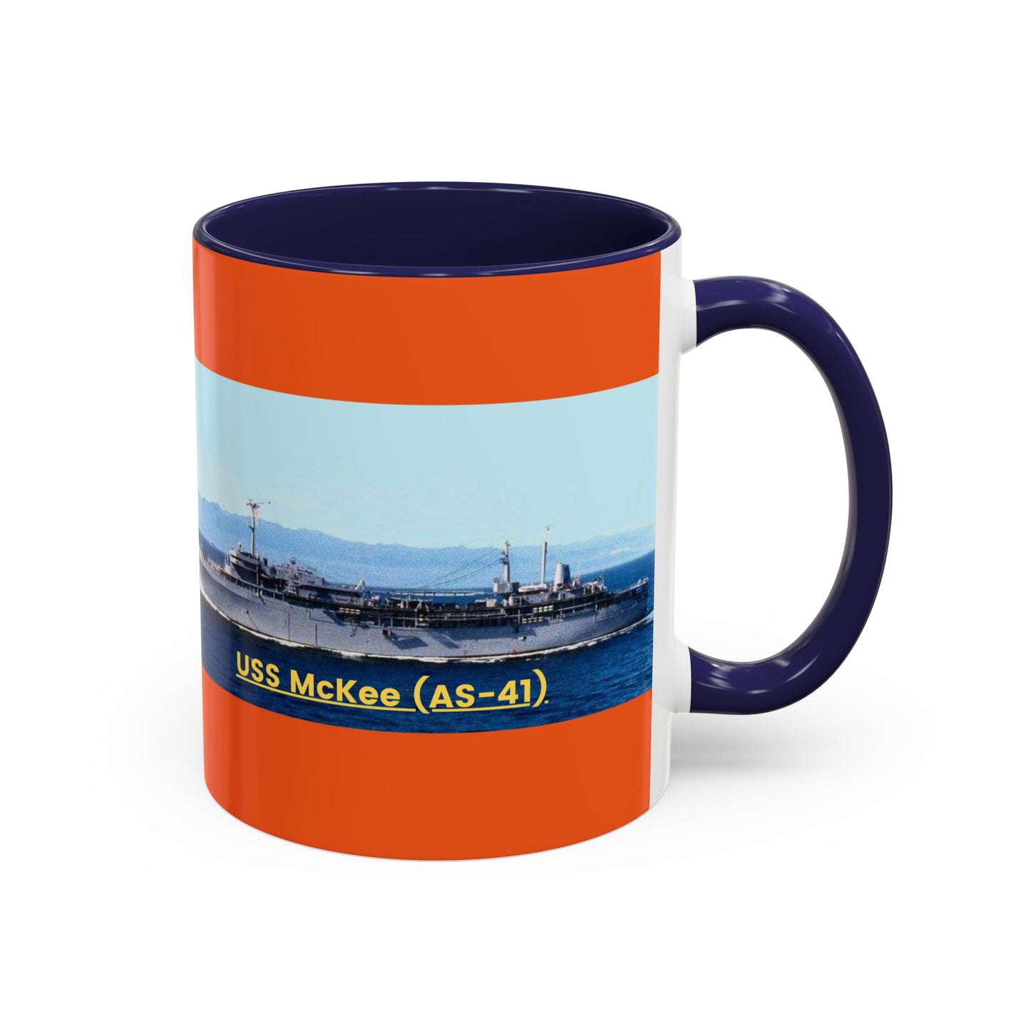 USS McKee (AS-41) Navy POD Smileandlaughtees Accent Coffee Mug (11, 15oz)