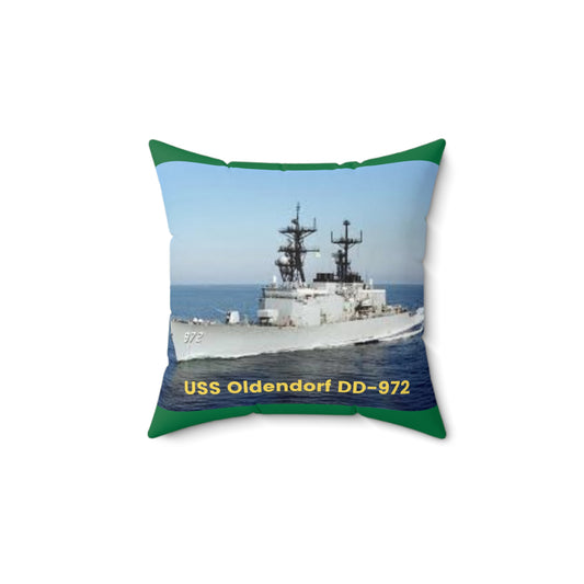 USS Oldendorf DD-972 Navy POD Smileandlaughtees Spun Polyester Square Pillow