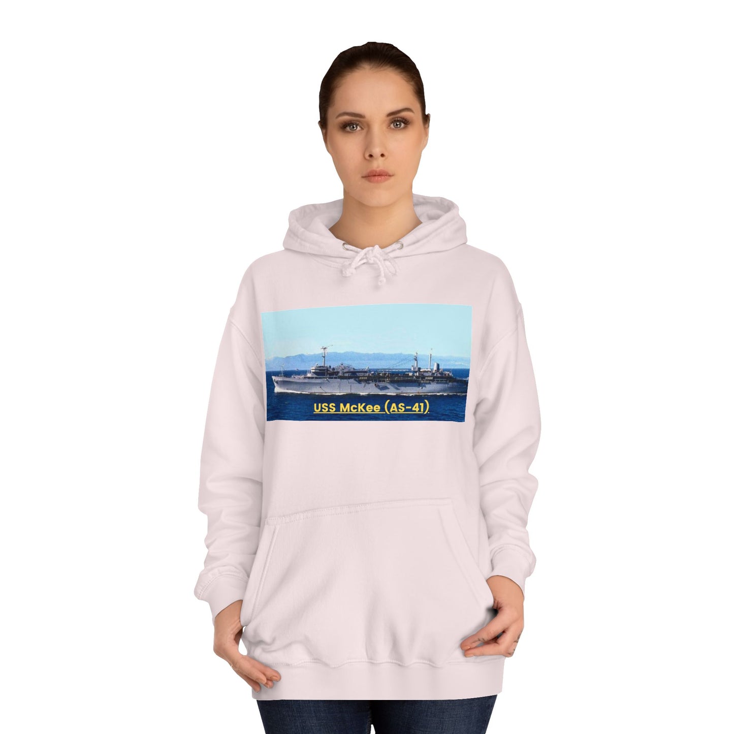 USS McKee (AS-41) Navy POD Smileandlaughtees Unisex College Hoodie