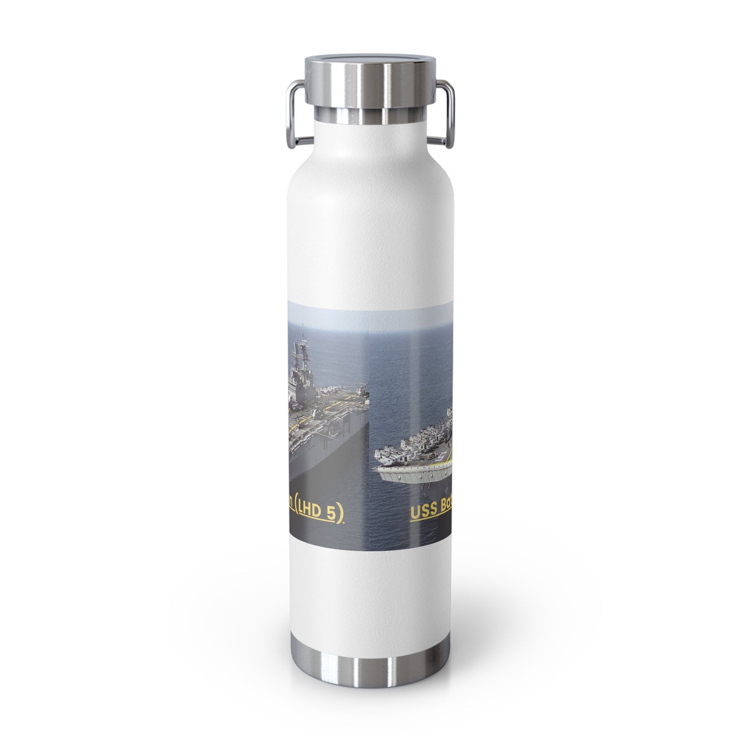 USS Bataan (LHD 5) Navy POD Smileandlaughtees Copper Vacuum Insulated Bottle, 22oz