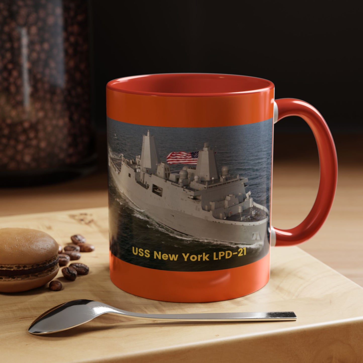 USS Spruance DD-963 Navy POD Smileandlaughtees Accent Coffee Mug (11, 15oz)