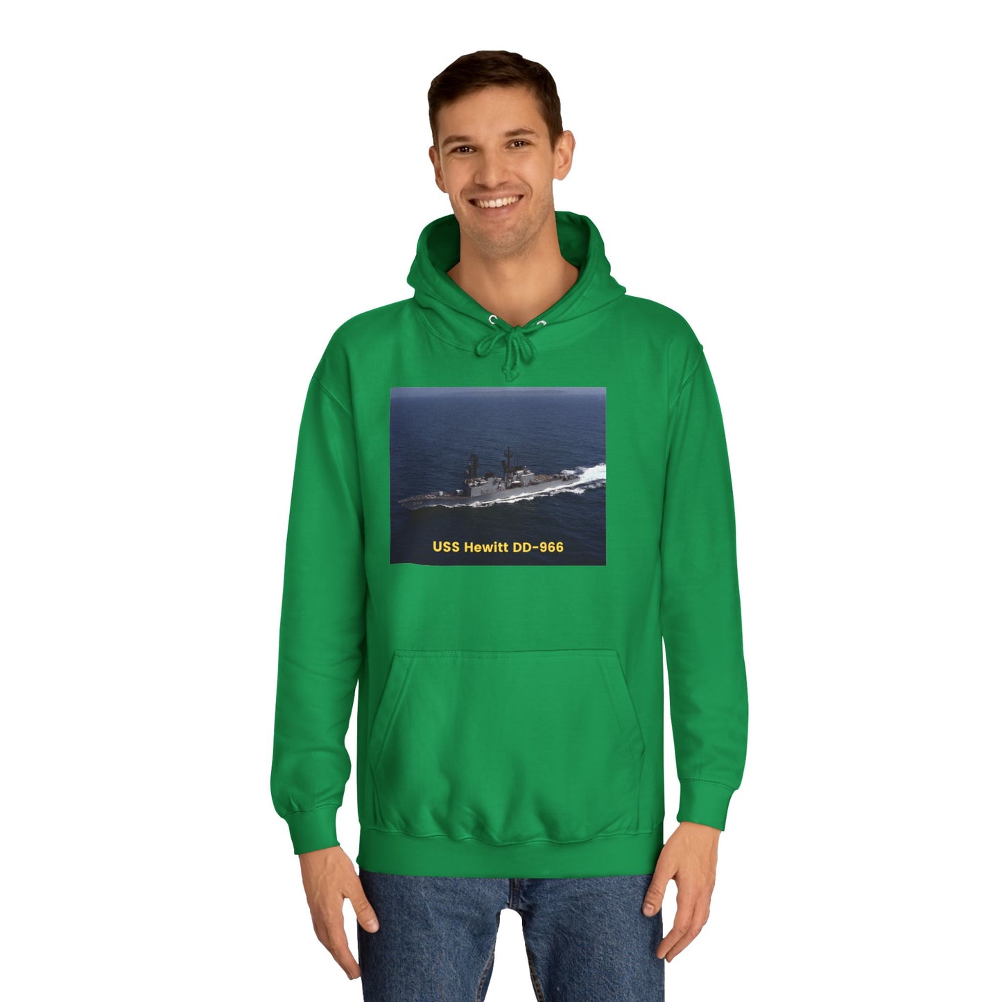 USS Hewitt DD-966 Navy POD Smileandlaughtees Unisex College Hoodie