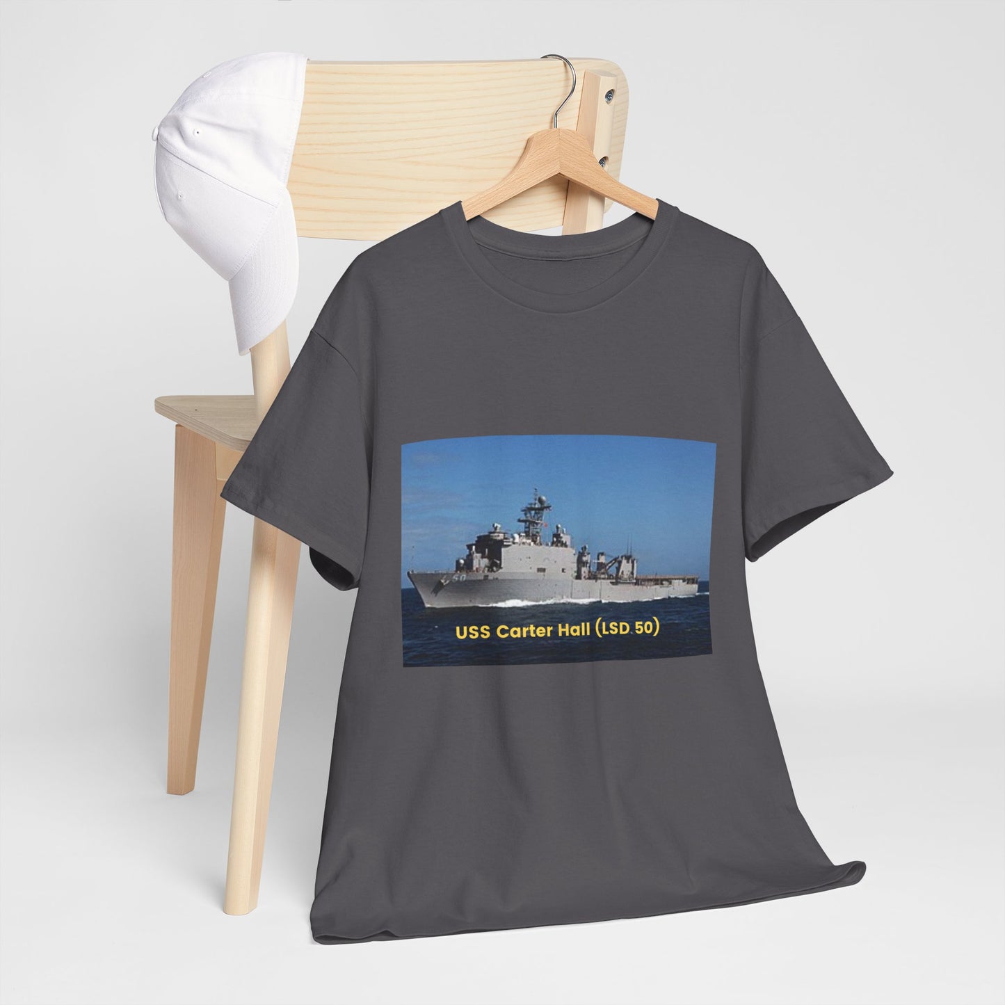 USS Carter Hall (LSD 50) Navy POD Smileandlaughtees Unisex Heavy Cotton Tee T-Shirt