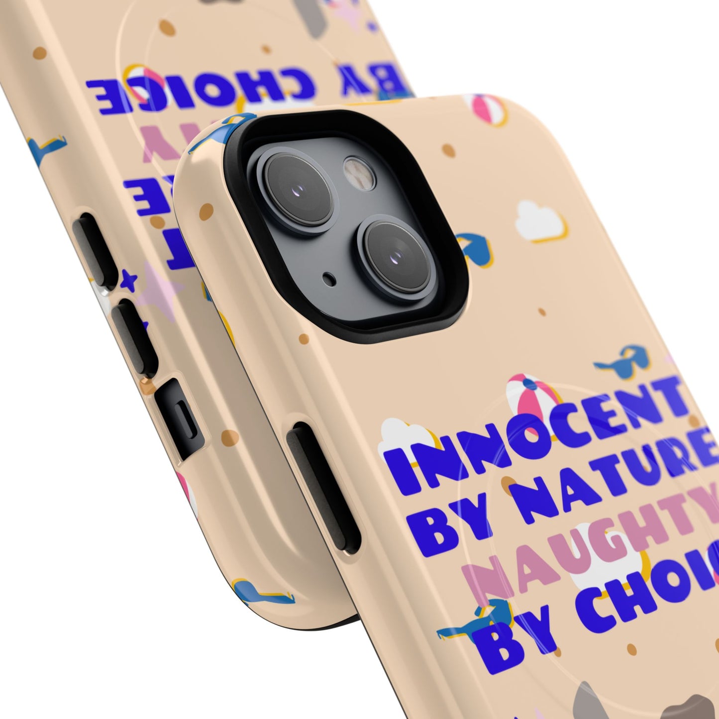 Innocent By Nature Naughty By Choice SmileandLaughTees Tough Magnetic Phone Case