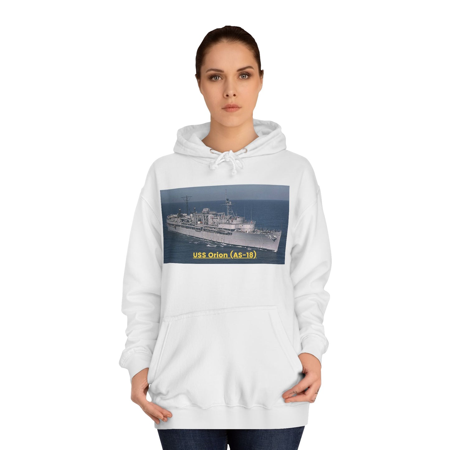 USS Orion (AS-18) Navy POD Smileandlaughtees Unisex College Hoodie