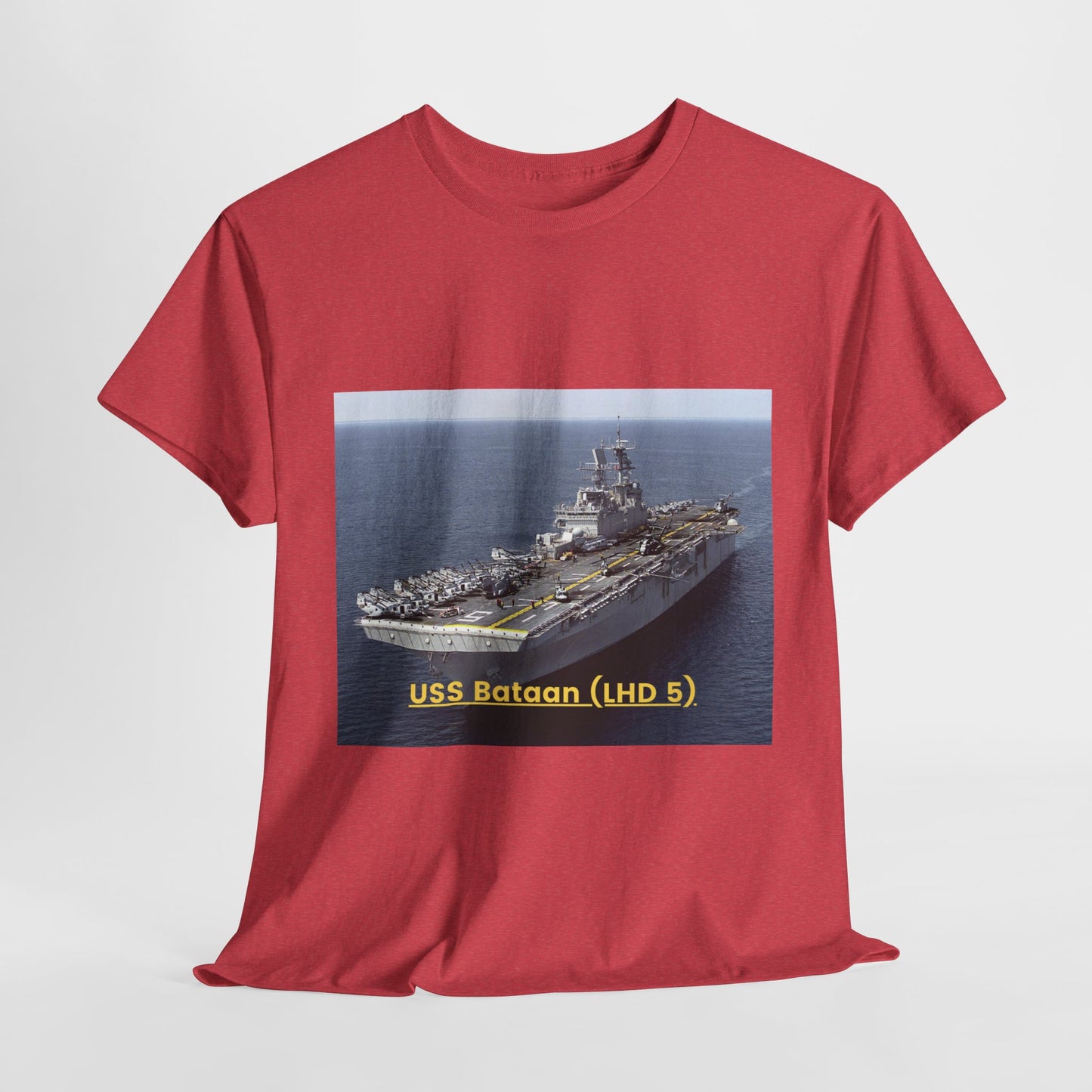 USS Bataan (LHD 5) Navy POD Smileandlaughtees Unisex Heavy Cotton Tee T-Shirt