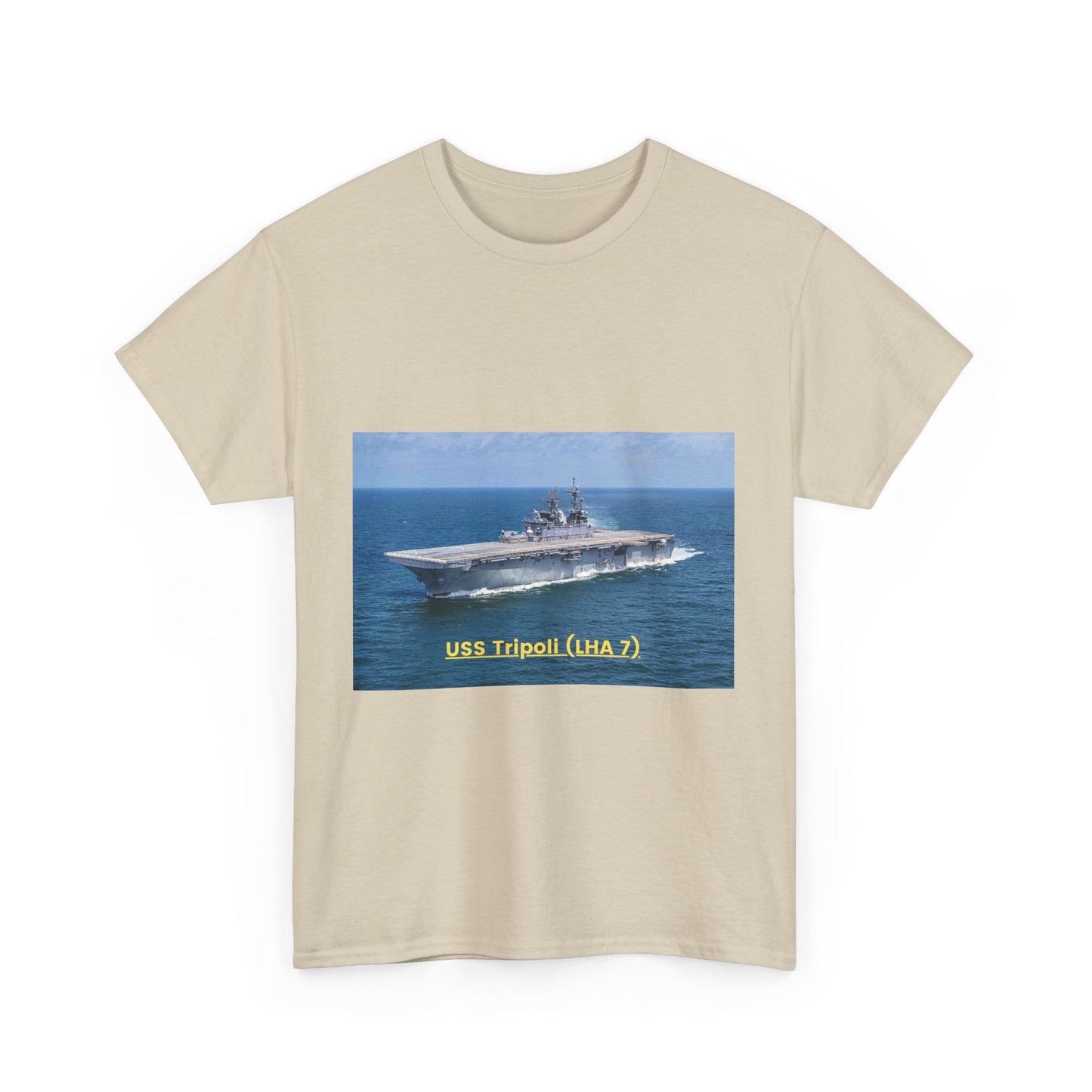 USS Tripoli (LHA 7) Navy POD Smileandlaughtees Unisex Heavy Cotton Tee T-Shirt