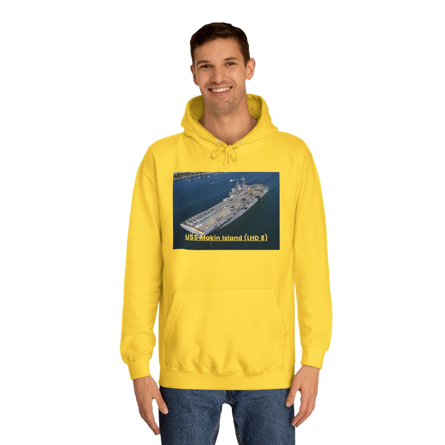 USS Makin Island (LHD 8) Navy POD Smileandlaughtees Unisex College Hoodie