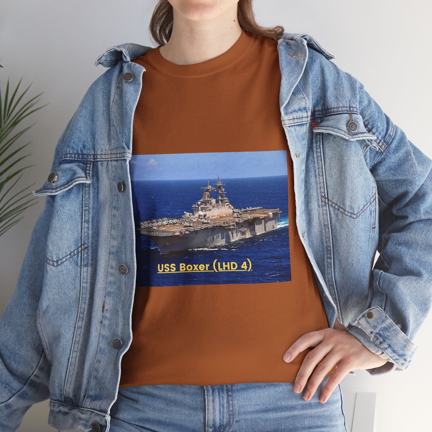 USS Boxer (LHD 4) Navy POD Smileandlaughtees Unisex Heavy Cotton Tee T-Shirt