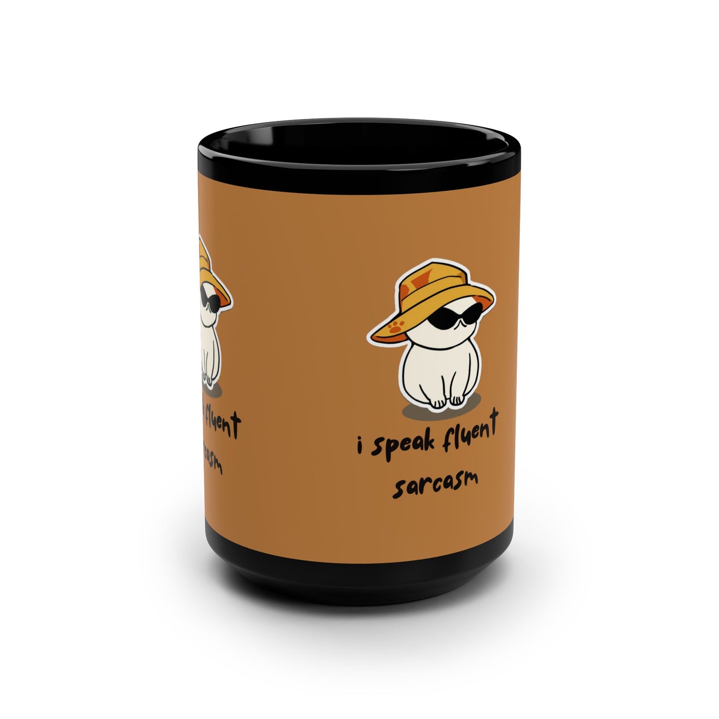 I Speak Fluent Sarcasm SmileandLaughTees Black Mug, 15oz