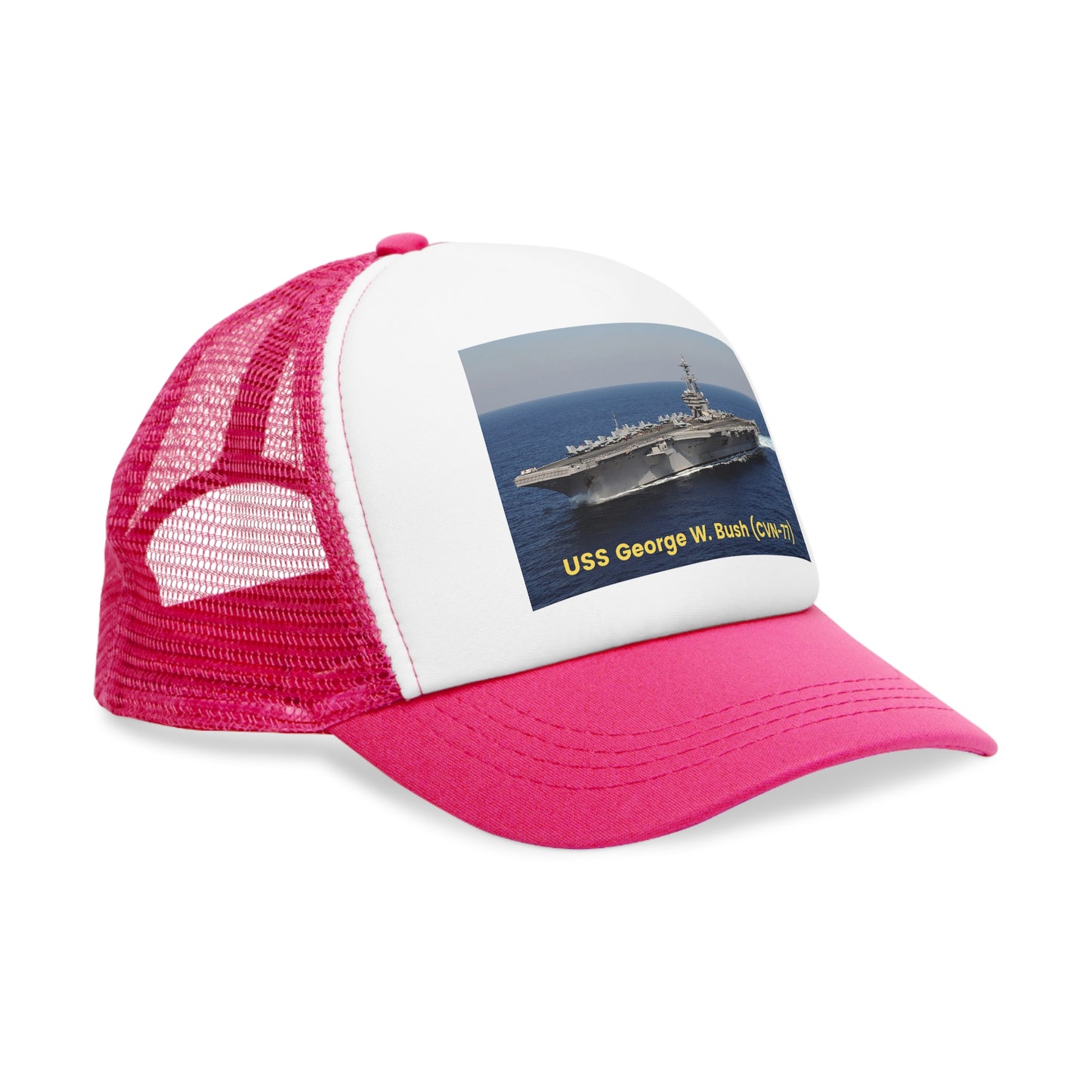 USS George W. Bush (CVN-77) Navy POD Smileandlaughtees Mesh Cap