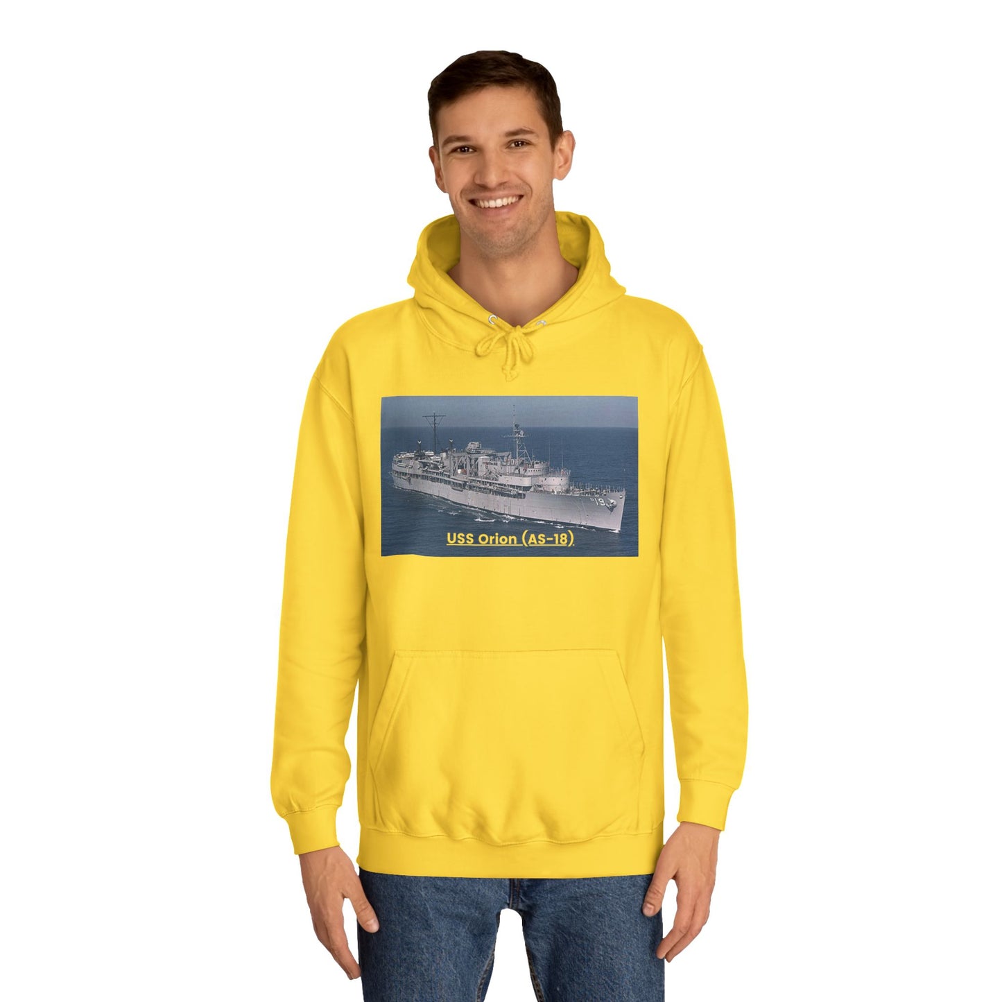 USS Orion (AS-18) Navy POD Smileandlaughtees Unisex College Hoodie