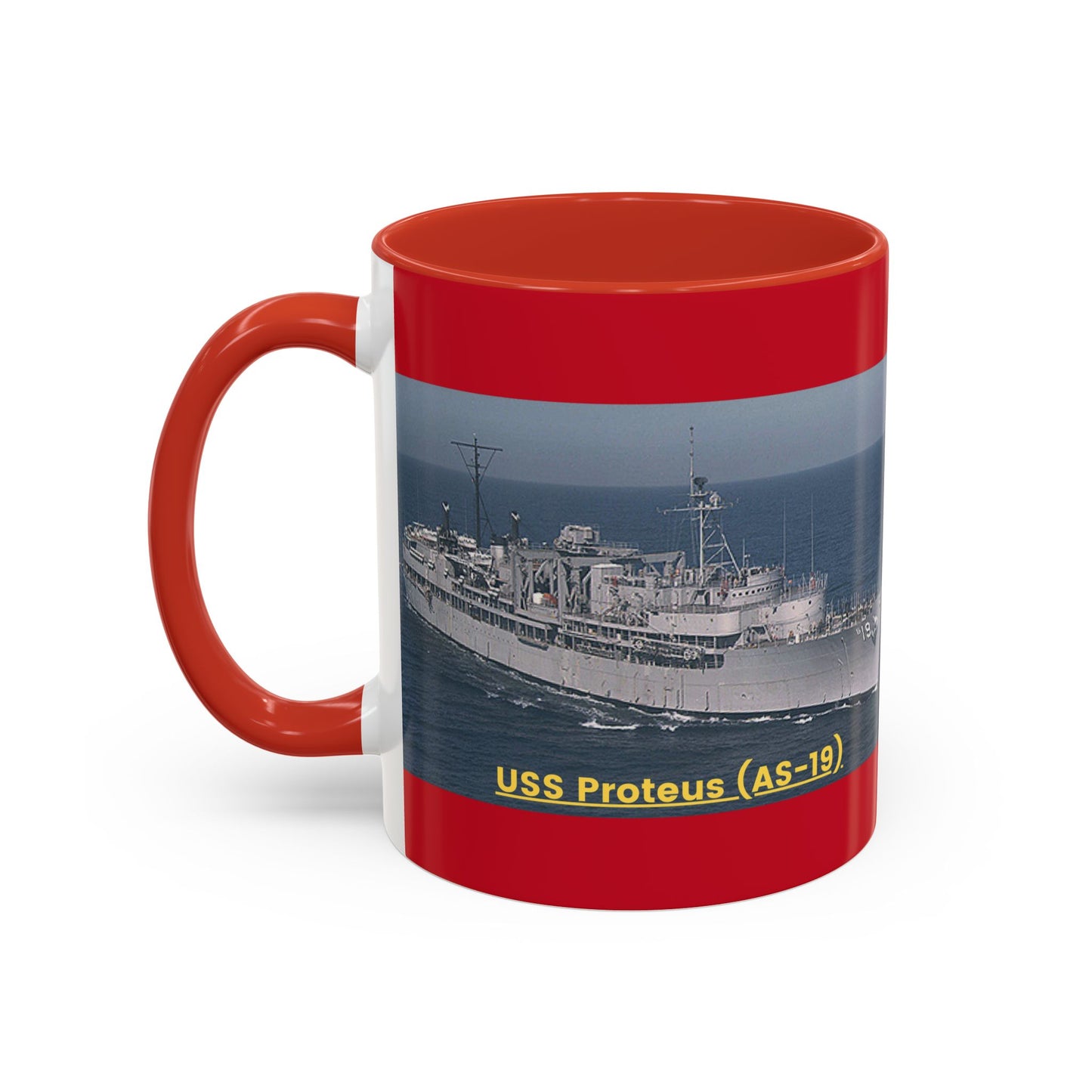 USS Proteus (AS-19) Navy POD Smileandlaughtees Accent Coffee Mug (11, 15oz)