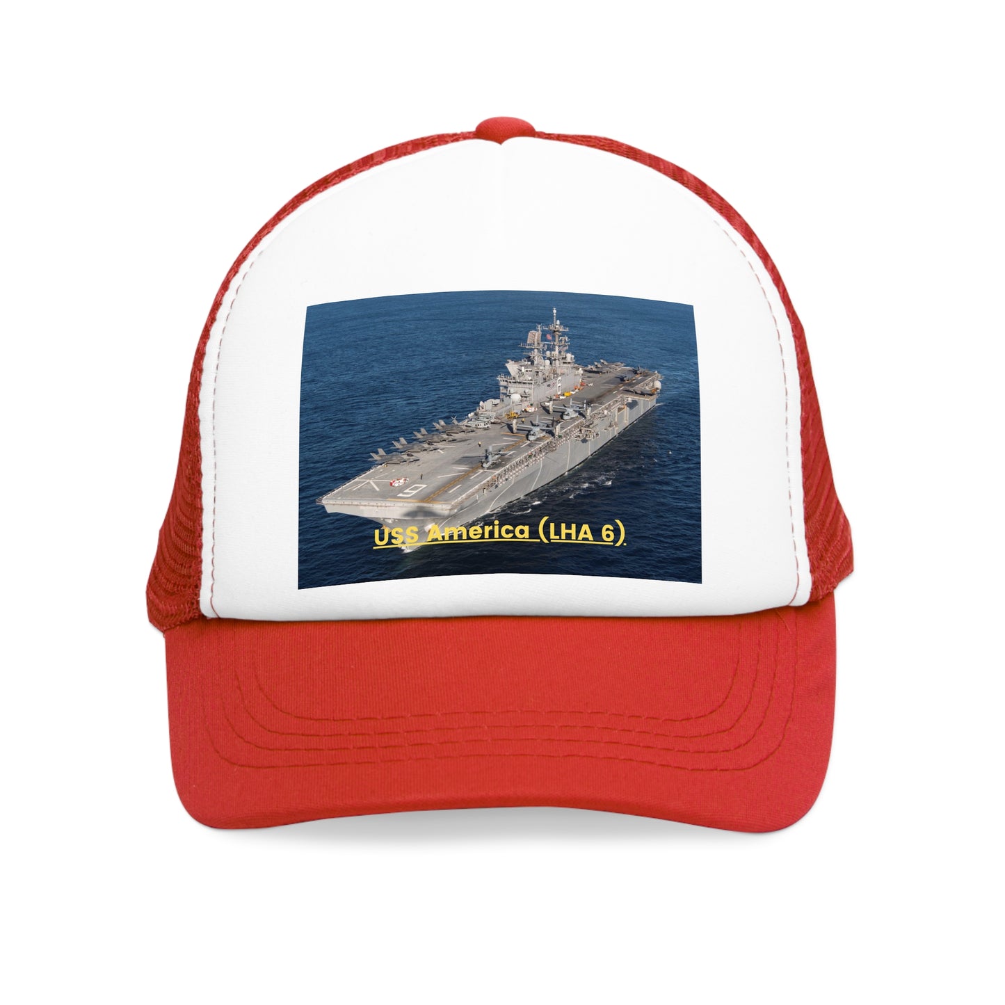 USS America (LHA 6) Navy POD Smileandlaughtees Mesh Cap