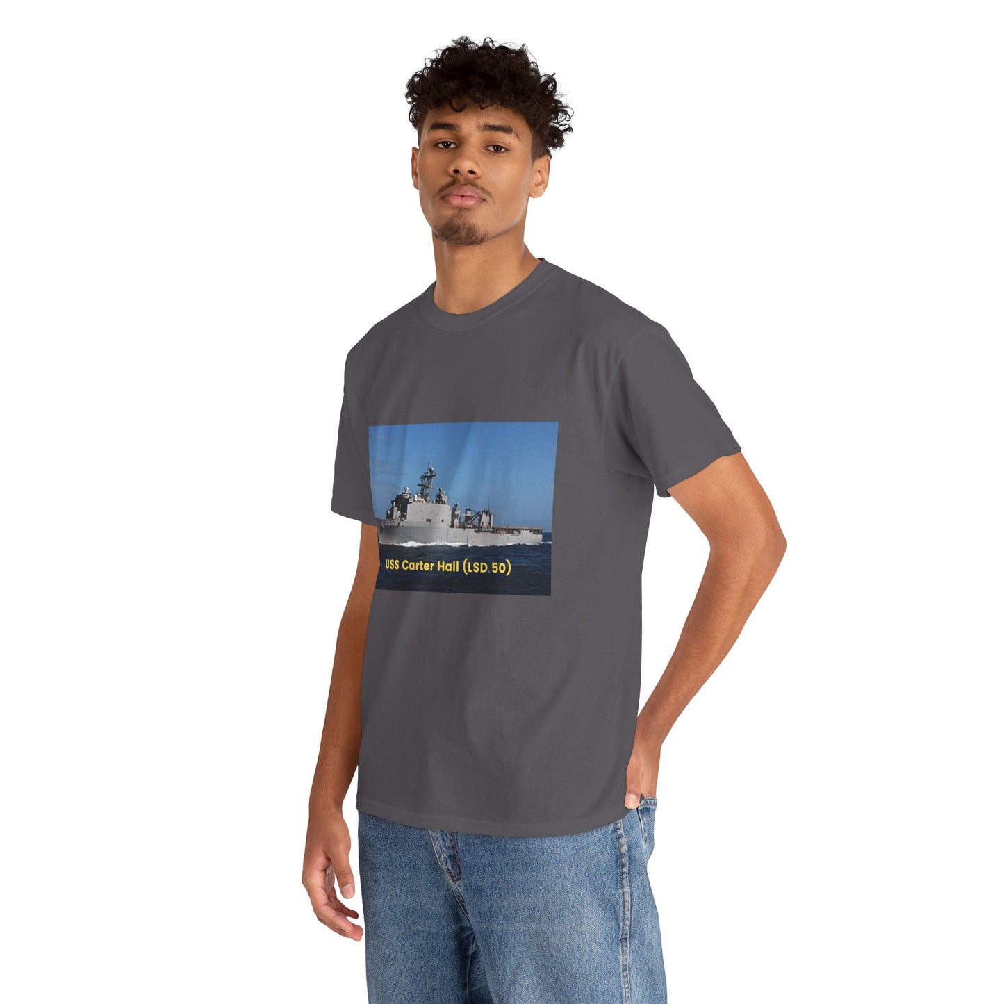 USS Carter Hall (LSD 50) Navy POD Smileandlaughtees Unisex Heavy Cotton Tee T-Shirt