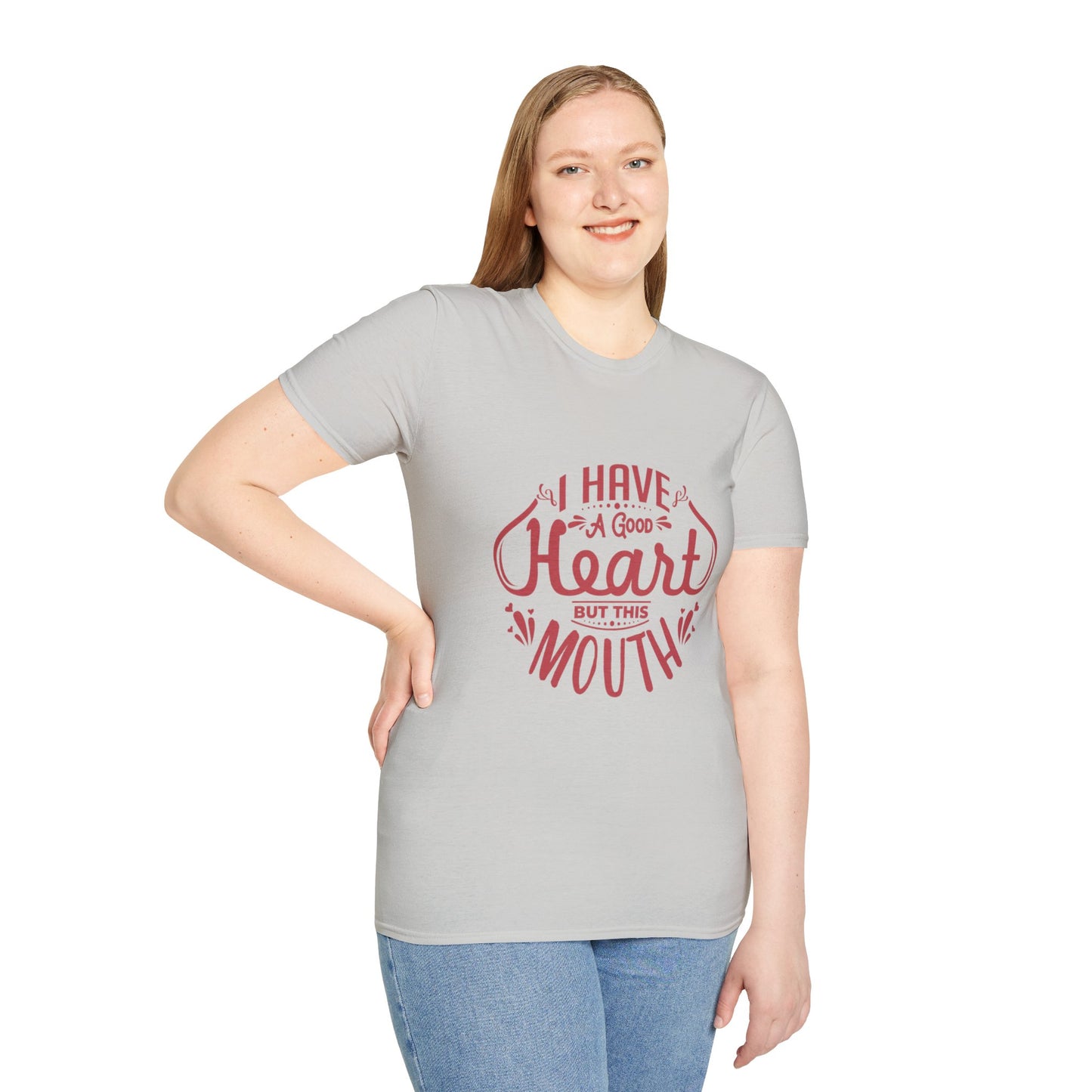 I Have A Good Heart But This Mouth SmileandLaughTees Unisex Softstyle T-Shirt