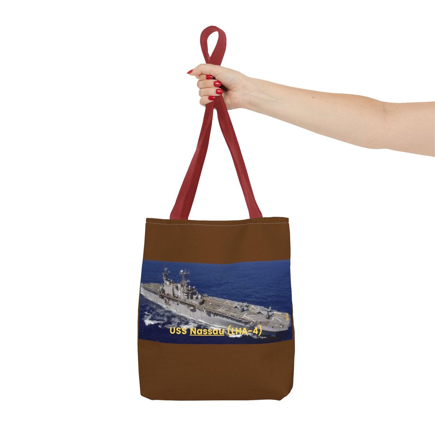 USS Nassau (LHA-4) Navy POD Smileandlaughtees Tote Bag (AOP)